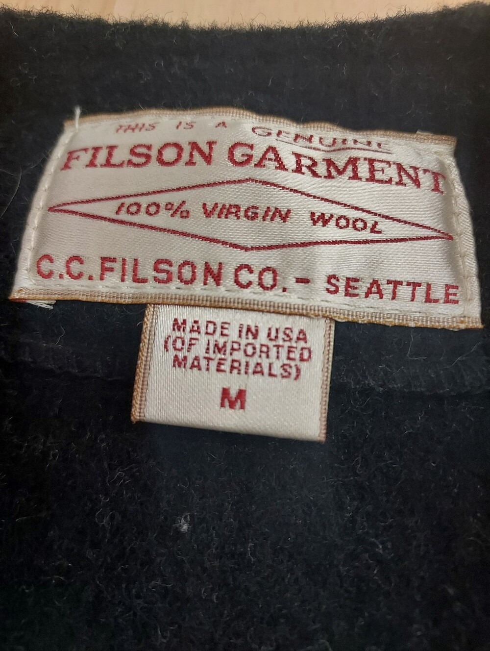 Filson Black Wool Work Vest with Button Front - Picture 2 of 5